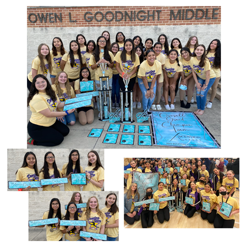Goodnight Dance team posing with awards.